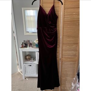 Revelry Rory Velvet Dress - Burgundy